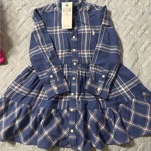 Polo by Ralph Lauren Blue Plaid Kids Casual Dress